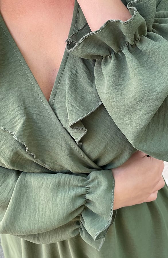 Ruches Jurk Roselynn Army – shoparchief — foto 6