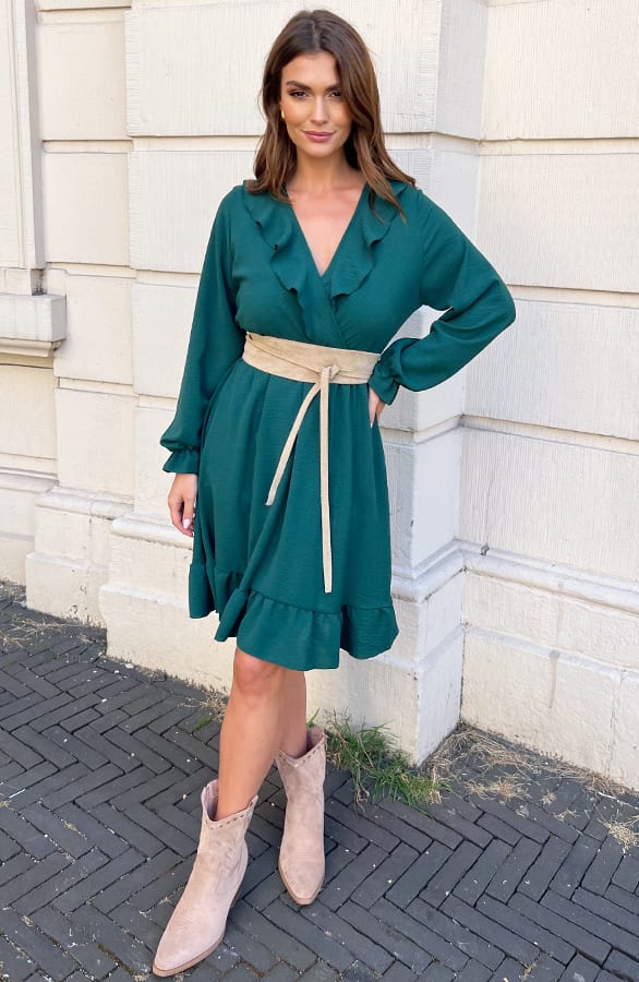 Ruches Jurk Roselynn Emerald – shoparchief — foto 4