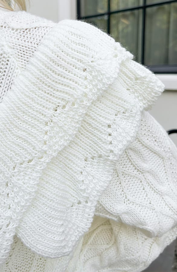 Ruffle Kabel Trui Nyka Ecru – shoparchief — foto 6
