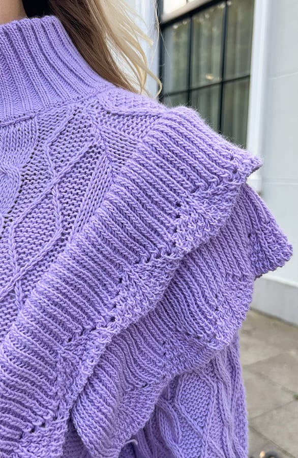 Ruffle Kabel Trui Nyka Lila – shoparchief — foto 5