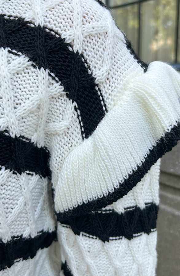 Ruffle Strepen Trui Menthe Zwart – shoparchief — foto 4