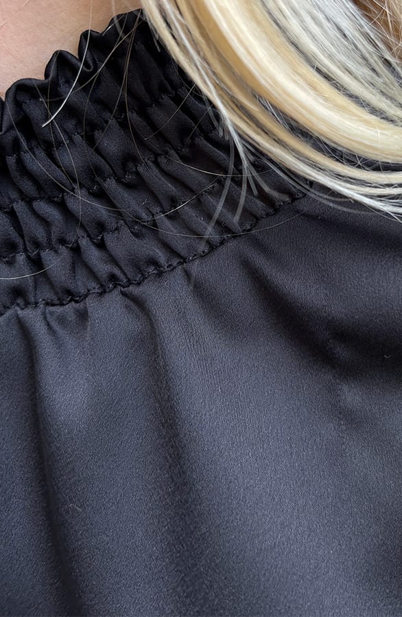 Silk Col Blouse Tania Zwart – kleding — foto 5