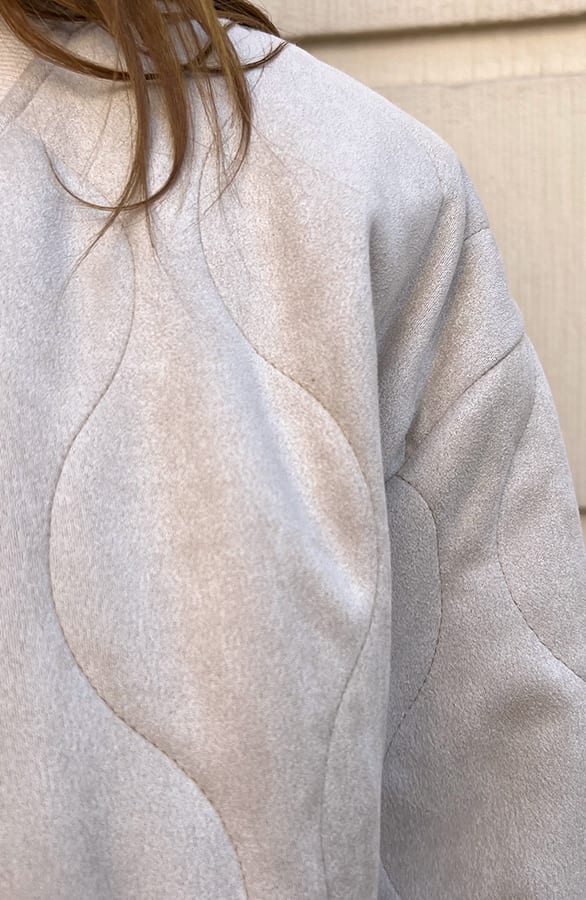 Suede Bomber Chari Beige – jassen — foto 4