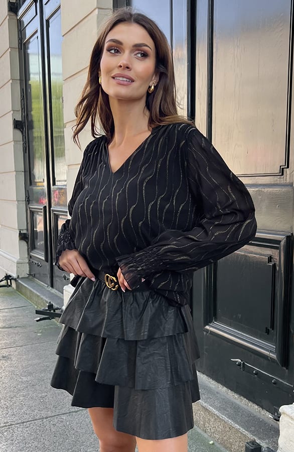 V-hals Blouse Danique Goud – shoparchief — foto 8
