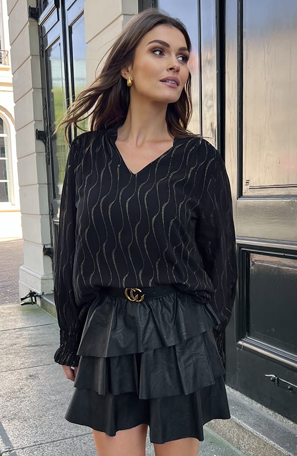 V-hals Blouse Danique Goud – shoparchief — foto 9