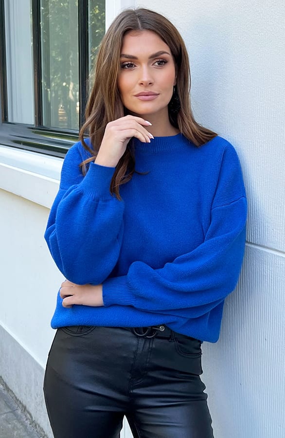 Zachte Trui Wijde Mouw Baylee Kobalt – shoparchief — foto 8