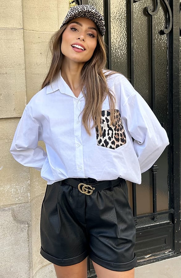Leopard Pocket Blouse Jara Ecru – shoparchief — foto 3