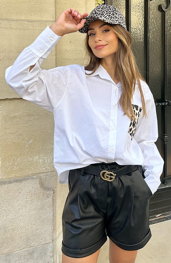 Leopard Pocket Blouse Jara Ecru – shoparchief — foto 6