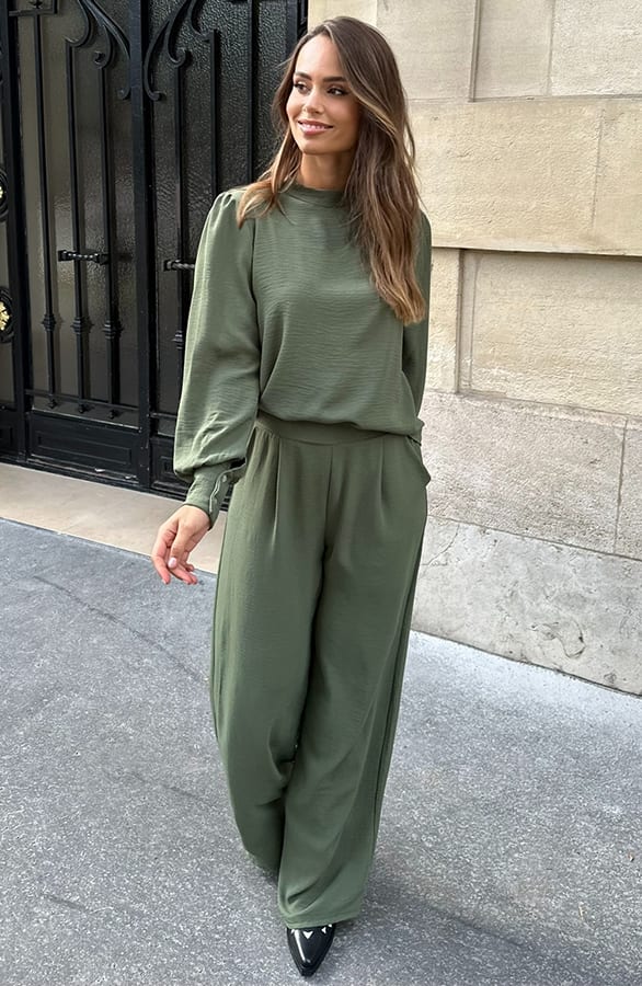 Blouse Long Sleeve Lilly Army – kleding — foto 4