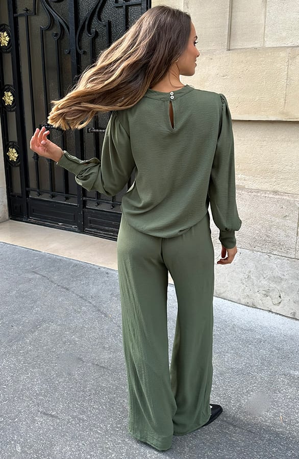 Blouse Long Sleeve Lilly Army – kleding — foto 5