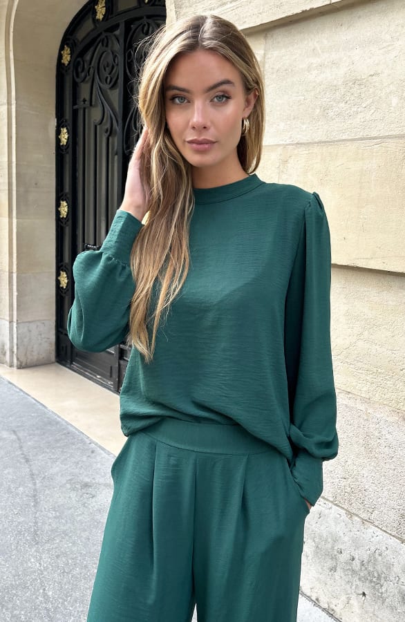Blouse Long Sleeve Lilly Emerald – kleding — foto 2