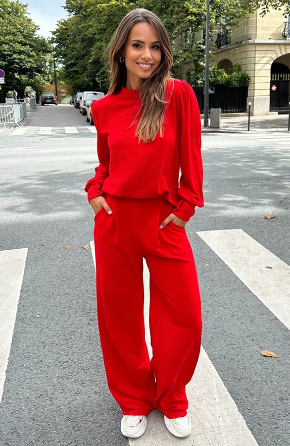 Blouse Long Sleeve Lilly Rood – shoparchief — foto 5
