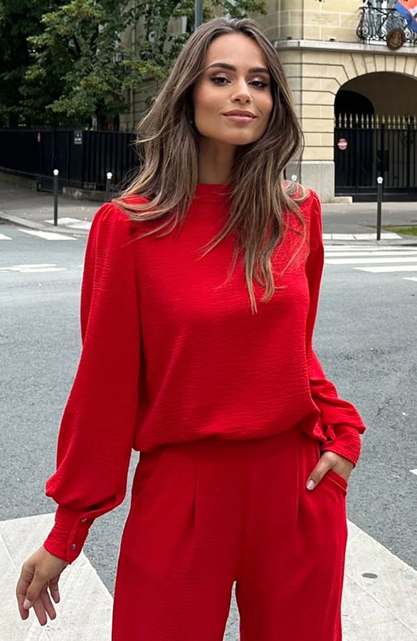 Blouse Long Sleeve Lilly Rood – shoparchief — foto 4