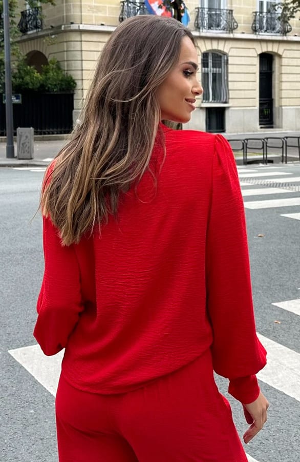 Blouse Long Sleeve Lilly Rood – shoparchief — foto 3