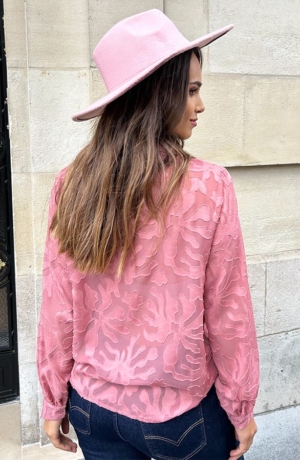 Blouse Met Details Odette Dust Roze – shoparchief — foto 2