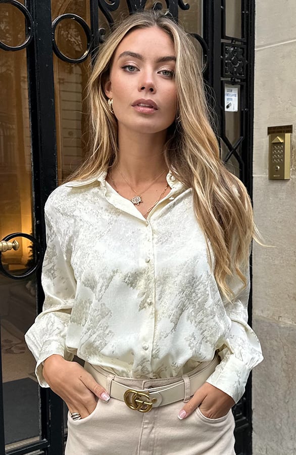 Blouse Met Gouden Details Mia Ecru – shoparchief — foto 2