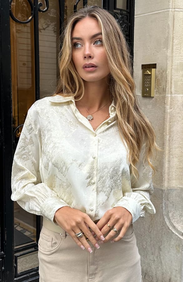 Blouse Met Gouden Details Mia Ecru – shoparchief — foto 3