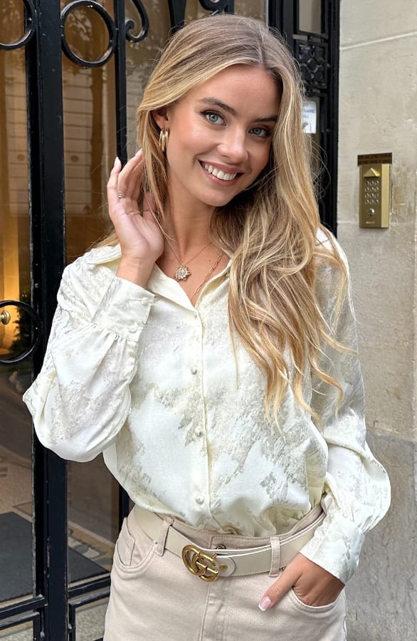 Blouse Met Gouden Details Mia Ecru – shoparchief — foto 4