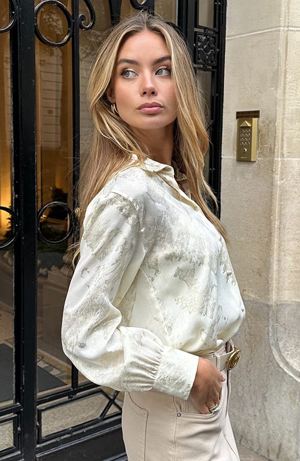 Blouse Met Gouden Details Mia Ecru – shoparchief — foto 5