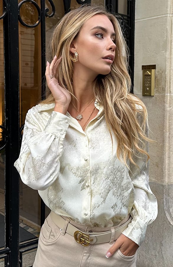 Blouse Met Gouden Details Mia Ecru – shoparchief — foto 6