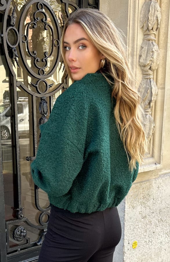 Bomber Jasje Bouclé Celine Emerald – shoparchief — foto 3