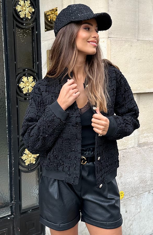 Button Bouclé Jacket Allie Zwart – shoparchief