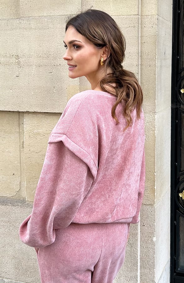 Corduroy Broek Florien Dust Roze – shoparchief — foto 3