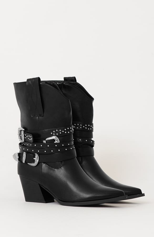 Cowboy Boots Gesp Zwart – shoparchief — foto 2