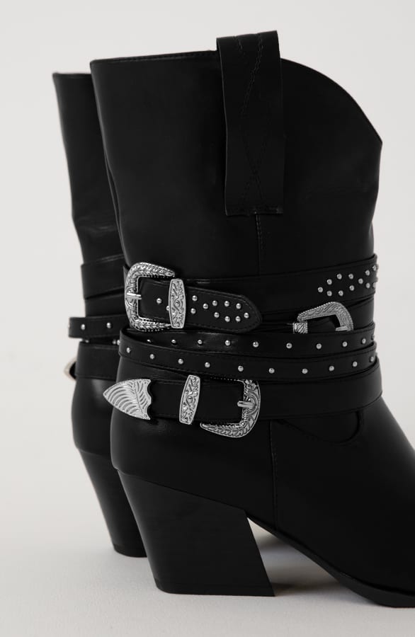 Cowboy Boots Gesp Zwart – shoparchief — foto 4