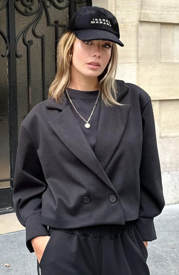 Cropped Pofmouw Coat Devia Zwart – shoparchief