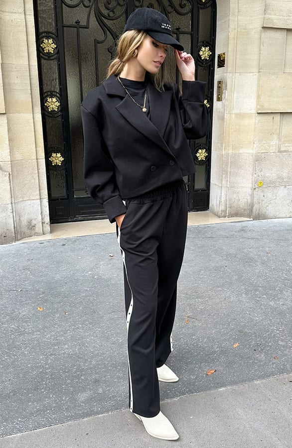 Cropped Pofmouw Coat Devia Zwart – shoparchief — foto 7