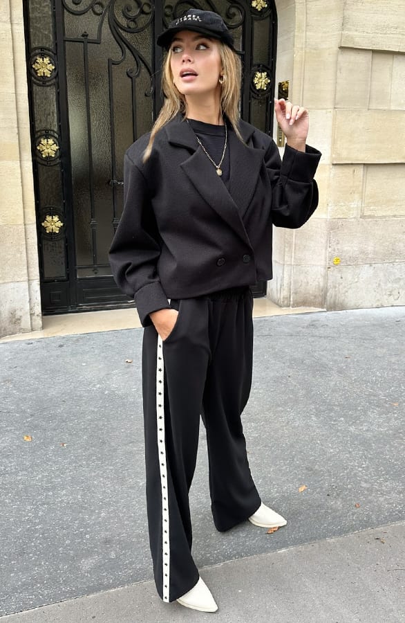 Cropped Pofmouw Coat Devia Zwart – shoparchief — foto 8