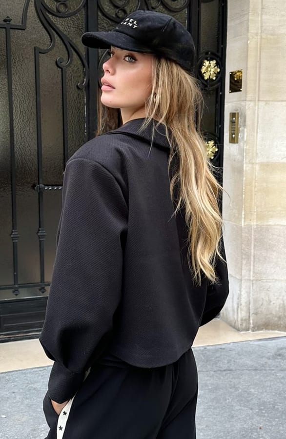 Cropped Pofmouw Coat Devia Zwart – shoparchief — foto 5