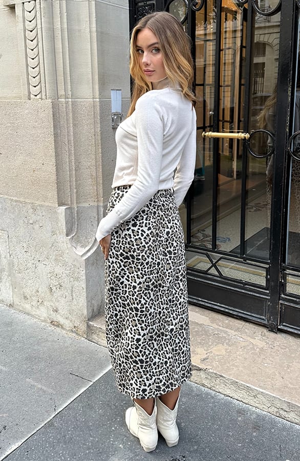 Denim Spijkerrok Yves Leopard – kleding — foto 2