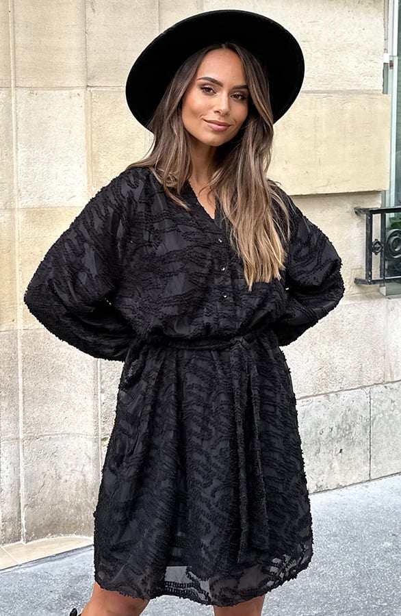 Detailed Dress Jailyn Zwart – shoparchief — foto 6