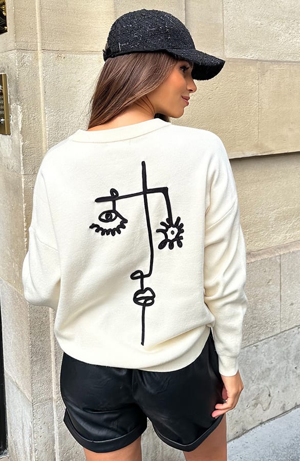 Embroidery Sweater Sandy Ecru – shoparchief — foto 2
