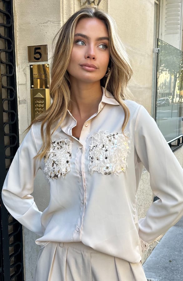 Feather Blouse Jacy Ecru – shoparchief — foto 4