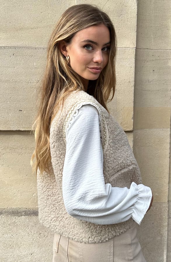 Gilet Pocket Teddy Lace Detail Tara – gilets — foto 3