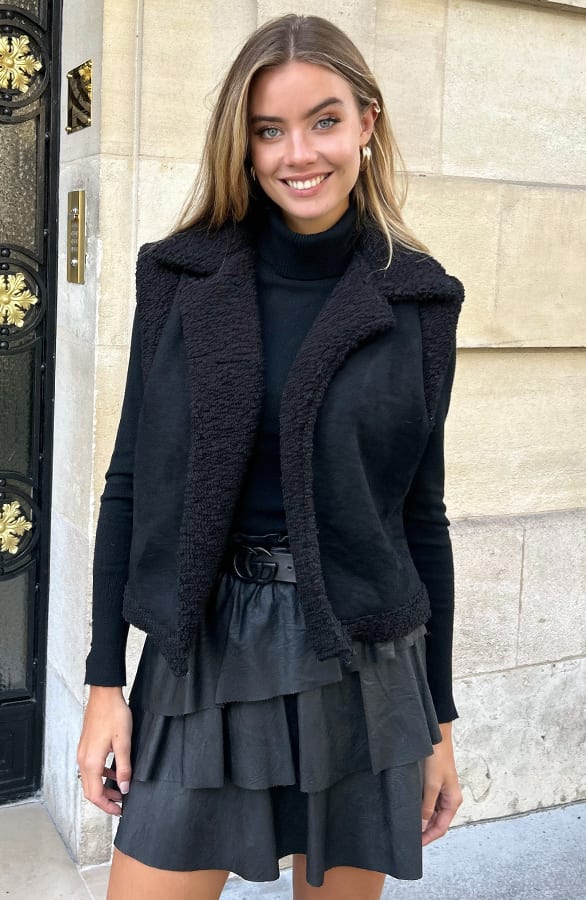 Gilet Suedine Marije Zwart – shoparchief