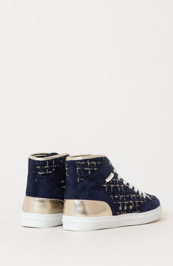 Hoge Sneakers Ellen Marine Goud – shoparchief — foto 4
