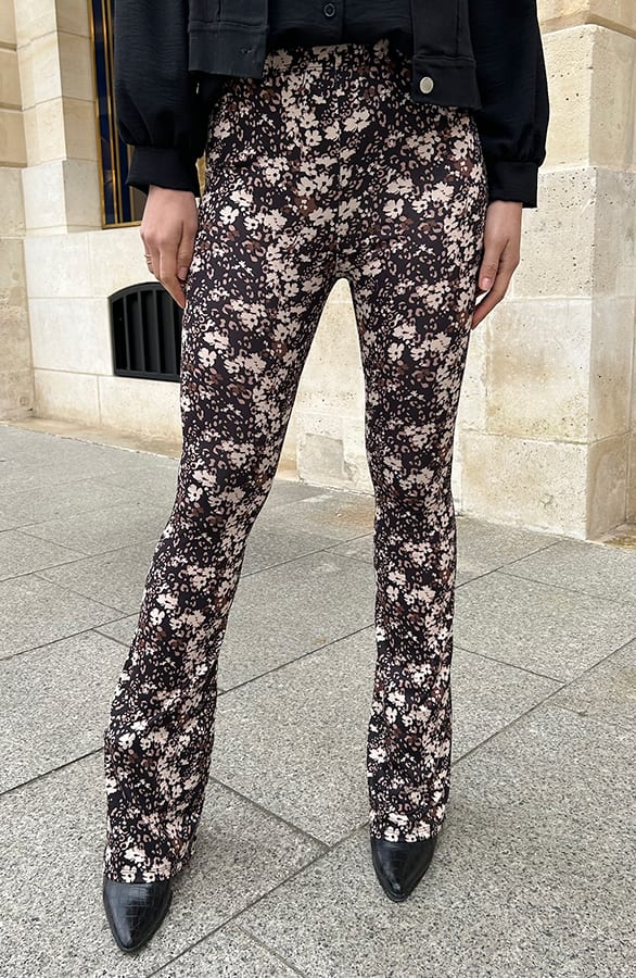 Janine Flared Broek Print Floral – shoparchief