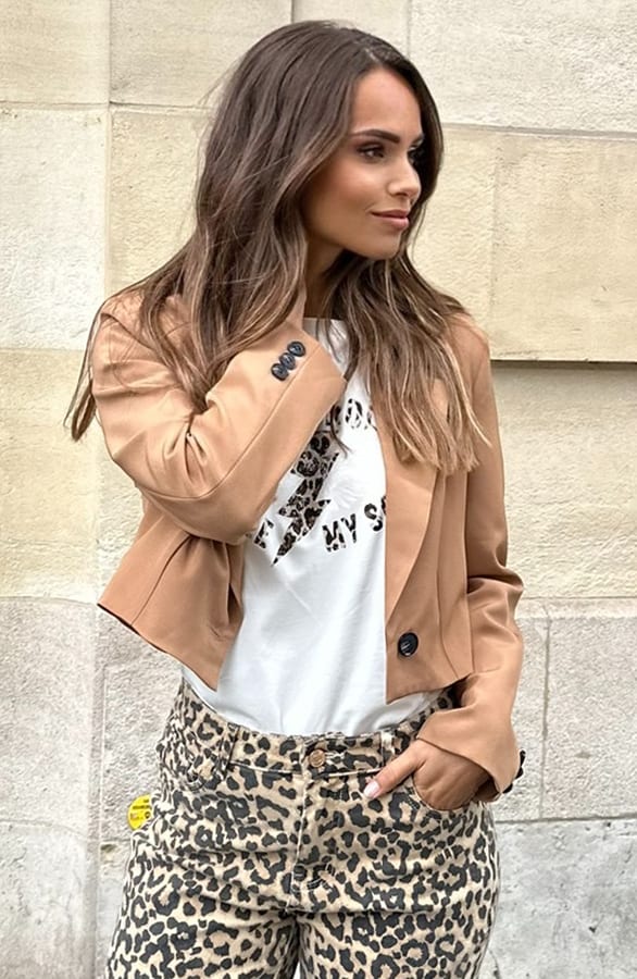 Korte Blazer Brit Camel – shoparchief — foto 8