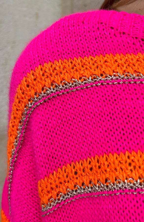 Korte Mouw Trui Suze Fuchsia Neon – shoparchief — foto 7