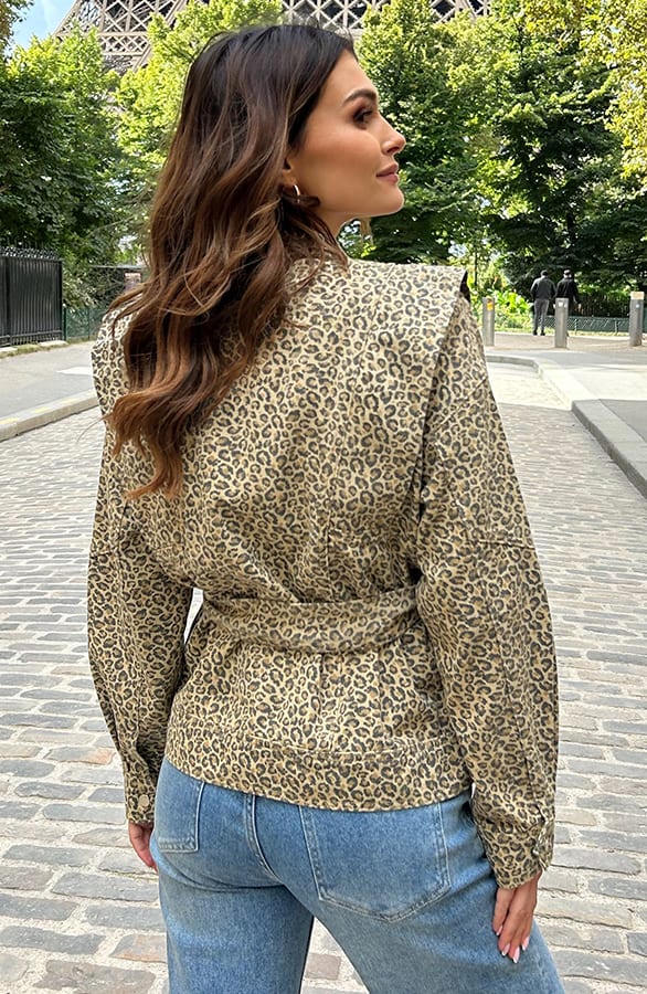 Leopard Jacket Short Leila Bruin – shoparchief — foto 3