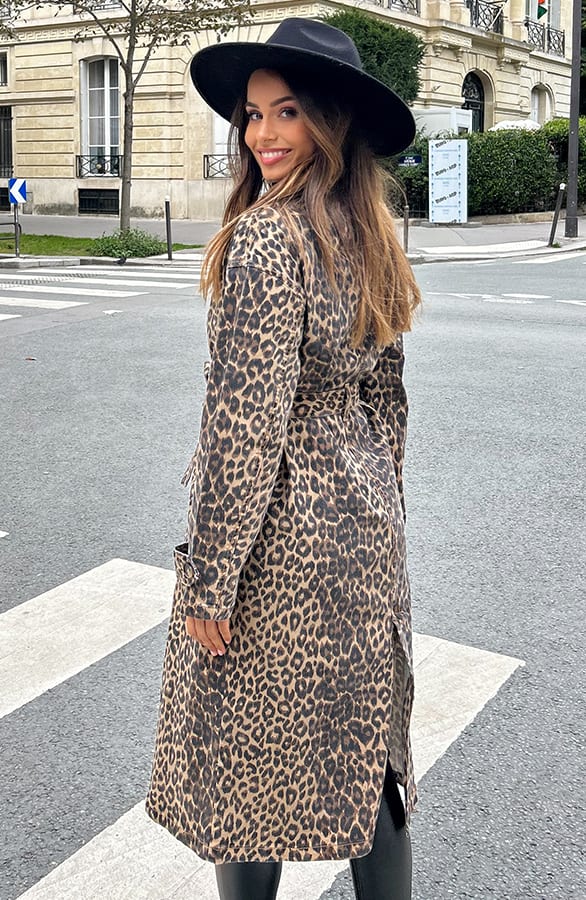 Leopard Trenchcoat Semmie Bruin – shoparchief — foto 3