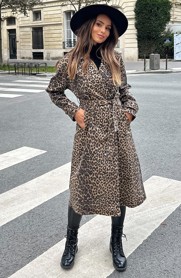 Leopard Trenchcoat Semmie Bruin – shoparchief — foto 4