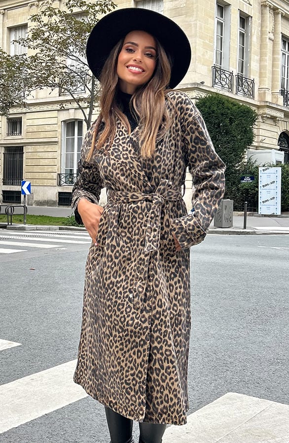 Leopard Trenchcoat Semmie Bruin – shoparchief — foto 7