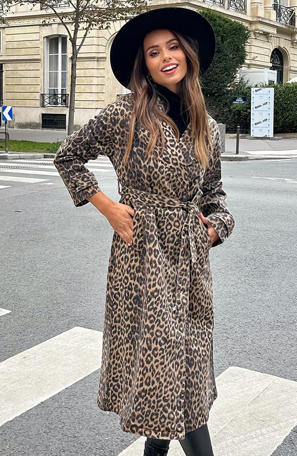 Leopard Trenchcoat Semmie Bruin – shoparchief — foto 8
