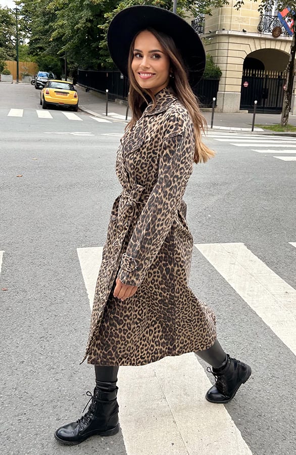 Leopard Trenchcoat Semmie Bruin – shoparchief — foto 5