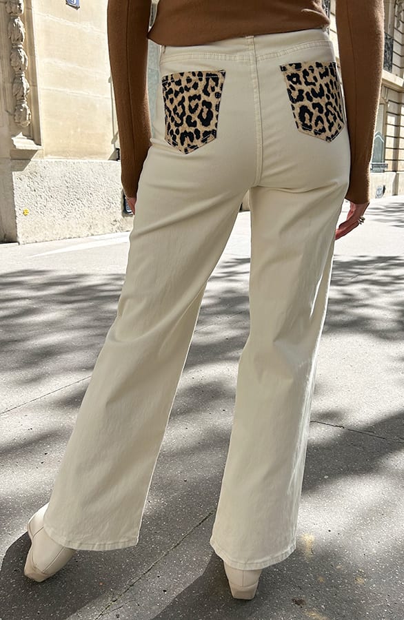Leopard Zakken Jeans Emmi Ecru – shoparchief — foto 6